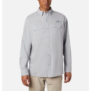 Columbia Overhemd Heren, PFG Low Drag Offshore Long Sleeve Grijs Wit, 39DTMYFWC